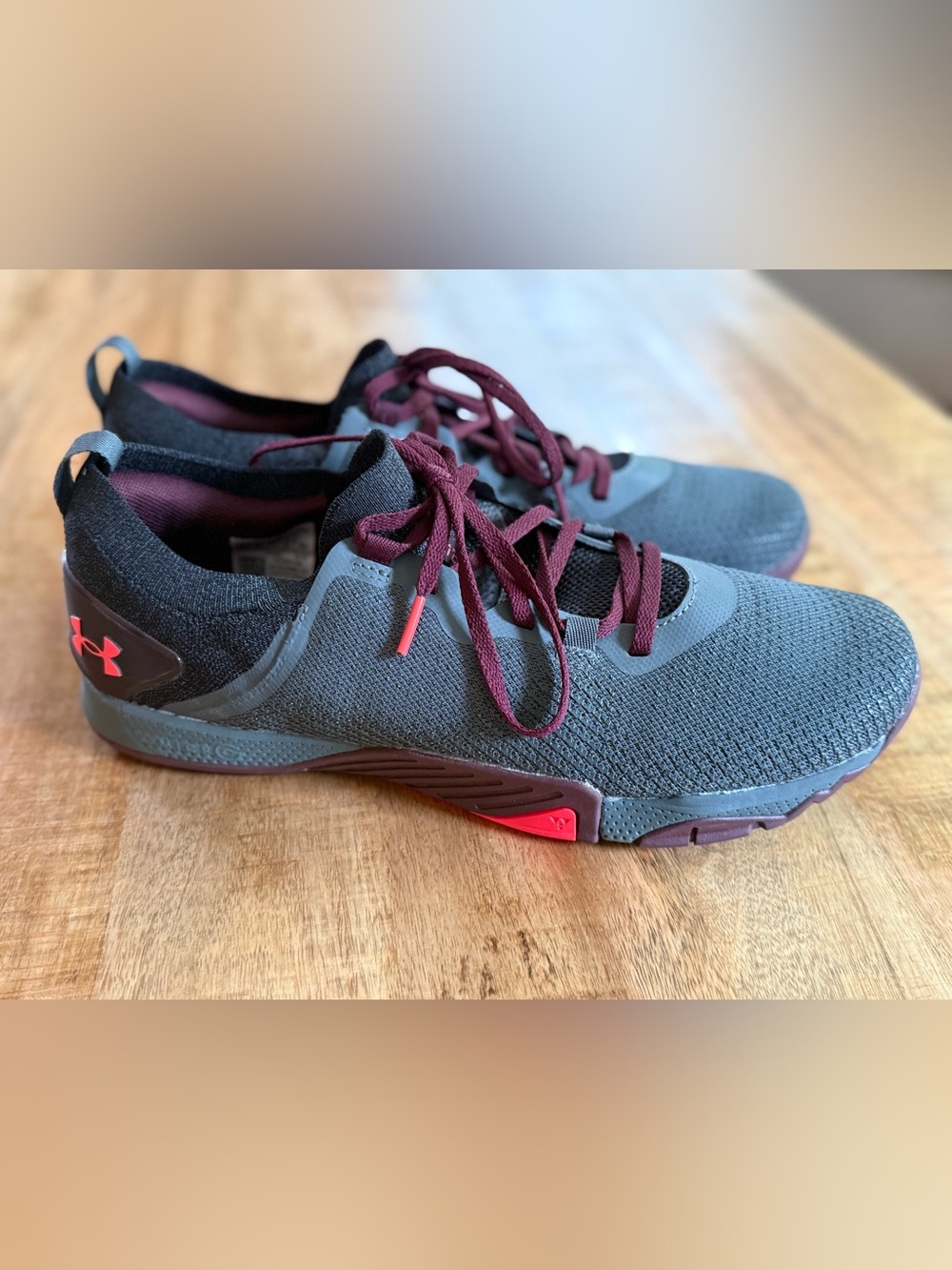 Under Armour TriBase Reign 3 Training Shoes Gray/Burgundy Men’s 10.5 NEW